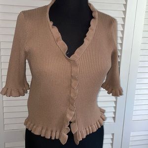 Three-quarter sleeve cardigan, sweater top M